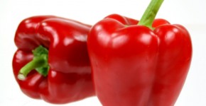 Two red bell peppers